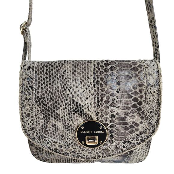 Elliott Lucca from The Sak Python Snake Print Leather Crossbody Y2K Shoulder Bag - Picture 1 of 14